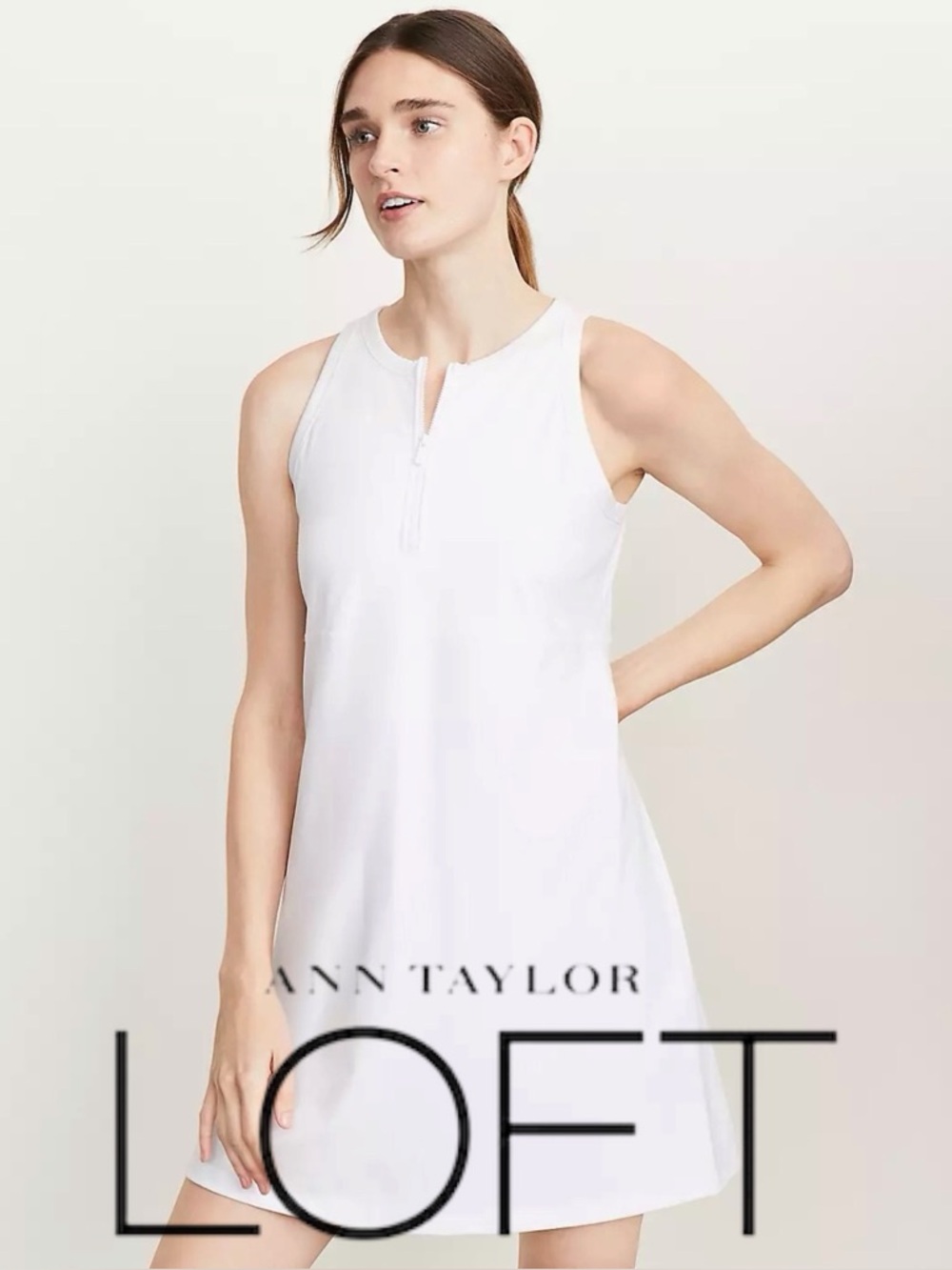 Lou & Grey tennis 🎾 or pickleball dress. White with zip up front size L unworn